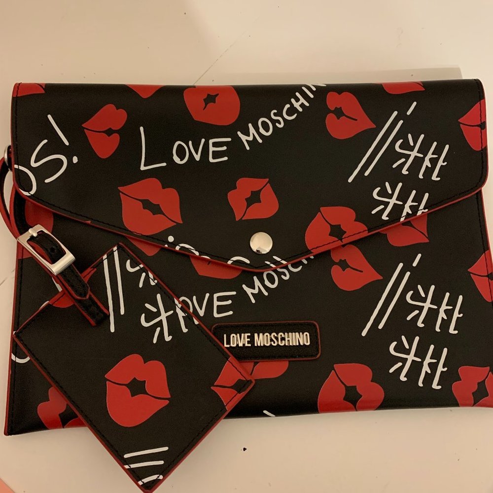 Love Moschino Faux leather clutch